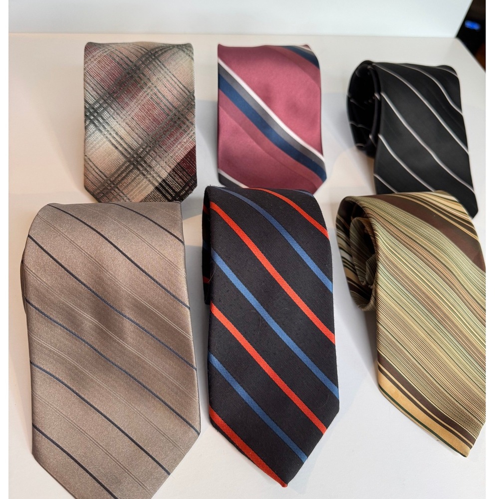 Vintage Wembley Tie Lot 70s Style Striped Polyester‎ Mens Neckties Retro